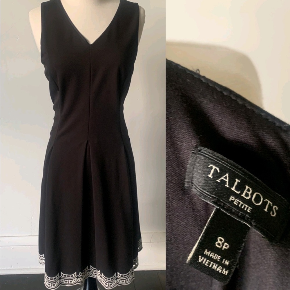 Talbots Black and White Dress